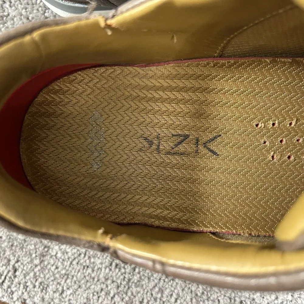 Kizik New York Mens Size 10 W Brown Leather Hands Free Slip On Casual Shoes Used